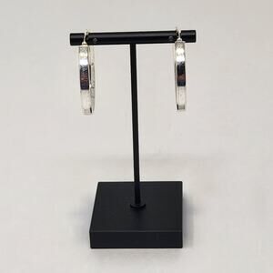 JCM Sterling Silver 925 Round Hoop Earrings 1.5 inch Casual Everyday Lightweight